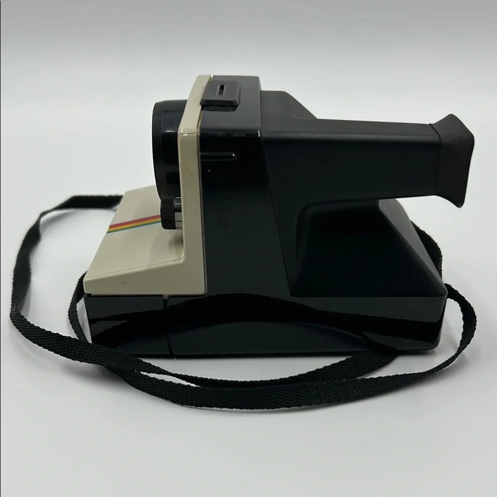 Vintage Polaroid Black and White Film Camera with Instant Photo Feature